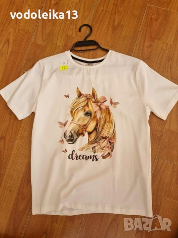 нова бяла тениска с конче