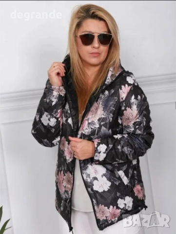 Олекотено дамско яке макси двулицево черно, снимка 4 - Якета - 51874480