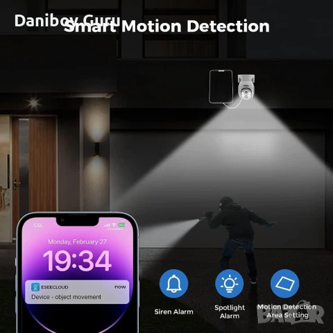 Hiseeu NVR 10-инчов монитор  4MP PTZ соларна камера система за видеонаблюдение и охрана, снимка 5 - Комплекти за видеонаблюдение - 51214747