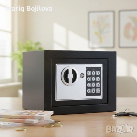 Електронен сейф с кодова клавиатура и резервен механичен ключ – 4.6L, снимка 3 - Други стоки за дома - 53200880