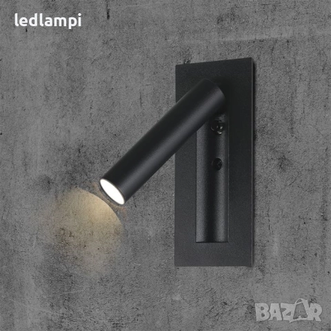 LED Аплик 2W За Вграждане Черен Топло Бяла Светлина, снимка 8 - Лампи за стена - 18952705