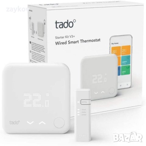 Стартов пакет за подово/централно отопление TADO° WIRED SMART THERMOSTAT V3+, снимка 2 - Друга електроника - 44354590