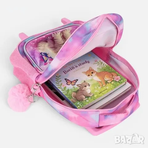 Ученическа раница с колелца за момиче розово tie dye_1264912, снимка 4 - Раници - 55704515