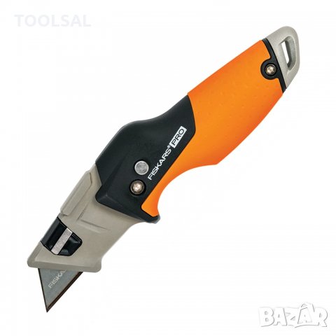 Нож Fiskars макетен метален с трапецовидно прибиращо се острие 160х42 мм, CarbonMax, снимка 1 - Други инструменти - 33967231