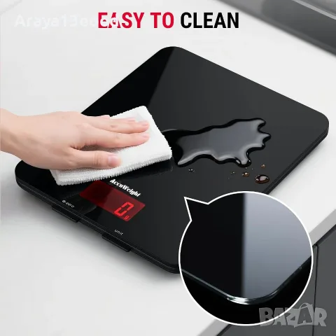 Дигитална кухненска везна ACCUWEIGHT 201 – 5 кг, LCD, закалено стъкло, снимка 2 - Аксесоари за кухня - 55950964