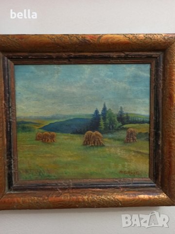 Стара авторска картина на известният чешкия художник  Антонин Прохазка(А.Prochazka)- 1882-1945 г, снимка 2 - Картини - 44449000