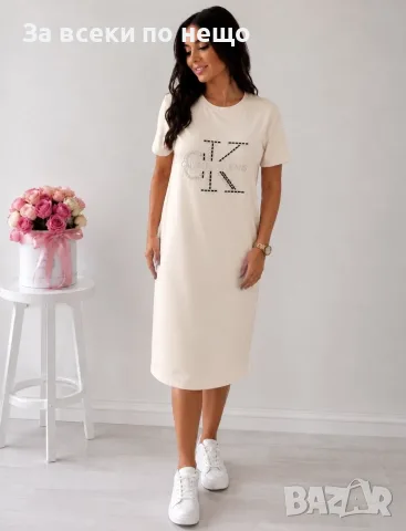 Calvin Klein Дамска Спортна Ежедневна Рокля С Къс Ръкав Келвин Клайн - 2 Цвята Код I_55