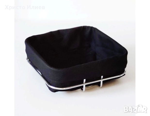 Панер за хляб Модерен дизайн Хром OLIVER BROWN 21х21х8.5 см, снимка 2 - Други - 52374170