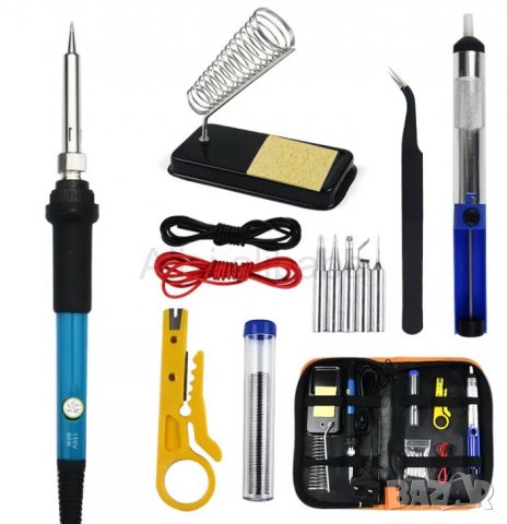 Поялник, Мултицет, Комплект за запояване с мощен поялник с терморегулатор и аксесоари, с мултиметър, снимка 4 - Друга електроника - 38787423