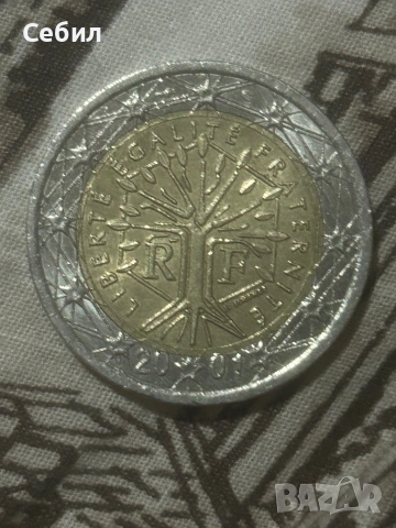 2 евро монета Франция 2001г. Дървото на живота