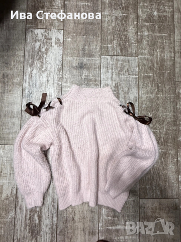 Кукленски универсален нежно розов мек гушкав пуловер , снимка 5 - Блузи с дълъг ръкав и пуловери - 52506224