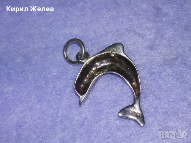 ЧУДЕСЕН СРЕБЪРЕН ДЕЛФИН ПЕНДАНТ СРЕБРО 925 АНГЛИЯ МЕДАЛЬОН ФИНА РЪЧНА ХУДОЖЕСТВЕНА ИЗРАБОТКА 40577, снимка 5 - Колиета, медальони, синджири - 42763010