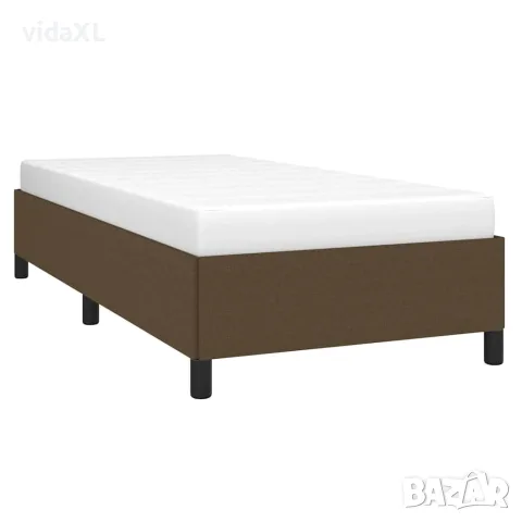 vidaXL Рамка за легло без матрак, тъмнокафява, 100x200 см, плат, снимка 4 - Спални и легла - 56147208
