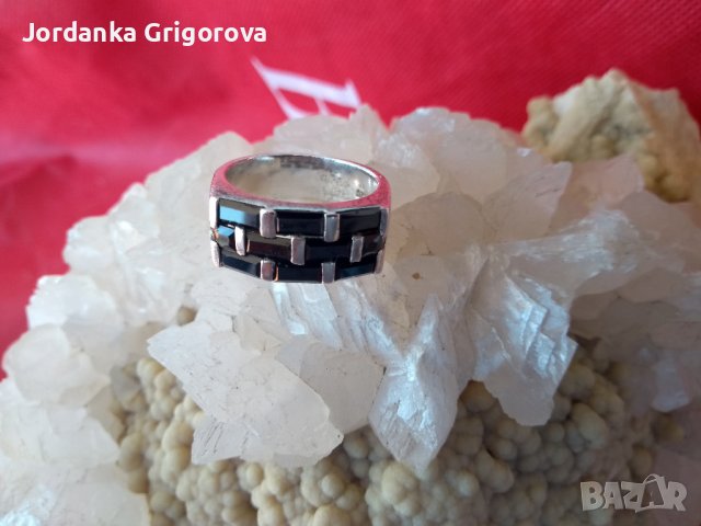 Сребърен пръстен с естествени  камъни, снимка 1 - Пръстени - 40143382