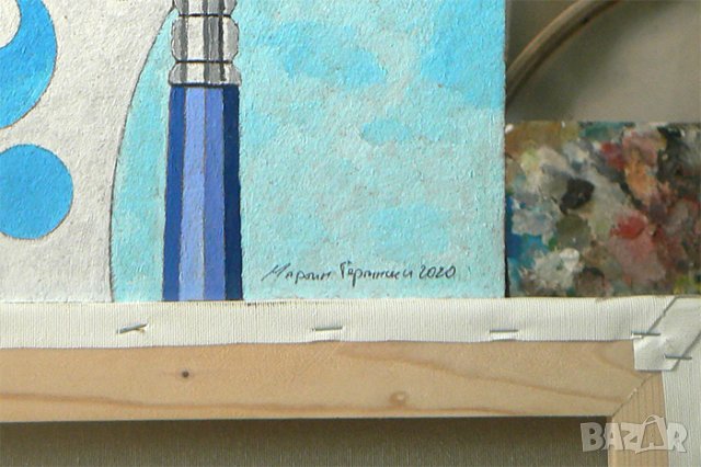 Маслена картина. Пеперуда. Худ. Мартин Гергински , снимка 4 - Картини - 29233666