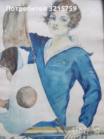  30-те Стара картина акварел, 31х24см., снимка 7 - Картини - 48078548