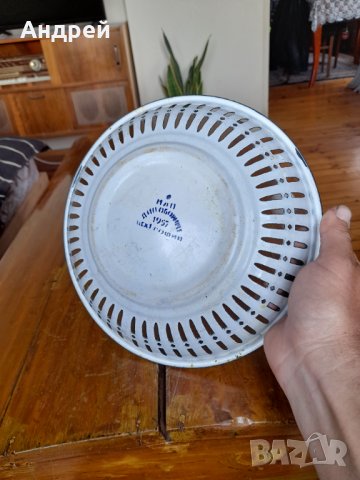 Стара емайлирана чиния,фруктиера #3, снимка 5 - Антикварни и старинни предмети - 36792925