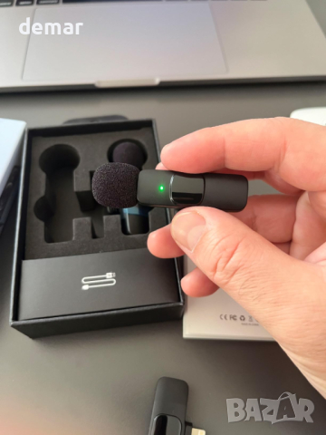 Безжичен микрофон ASILEX за iPhone, мини микрофон - 2 бр., снимка 8 - Аксесоари за Apple - 44512640