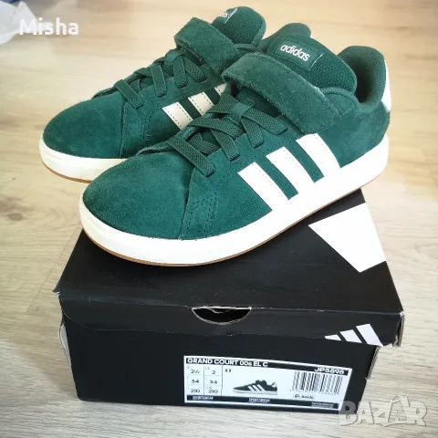 Детски велурени маратонки Adidas Grand Court 34 номер, снимка 2 - Детски маратонки - 56032065