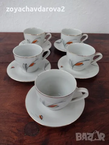 5 БР. ПОРЦЕЛАНОВИ ЧАШКИ С ЧИНИЙКИ ЗА КЪСО КАФЕ