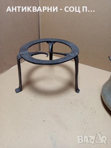 Комплект Соц Стари Ръчно Ковани Медно Менче Със Саджек Пиростия За Огнище 2.5лт Номер 5., снимка 6 - Антикварни и старинни предмети - 51477139