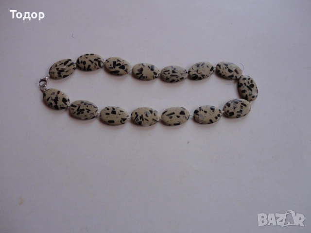 Невероятно колие гердан естествени камъни далматински яспис, снимка 7 - Колиета, медальони, синджири - 52855268