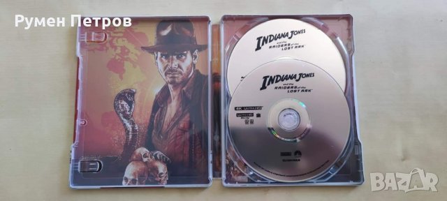 Нова 4К + блу рей стилбук 9 диска колекция ИНДИАНА ДЖОУНС 2022 4k Steelbook INDIANA JONES , снимка 8 - Blu-Ray филми - 33888052