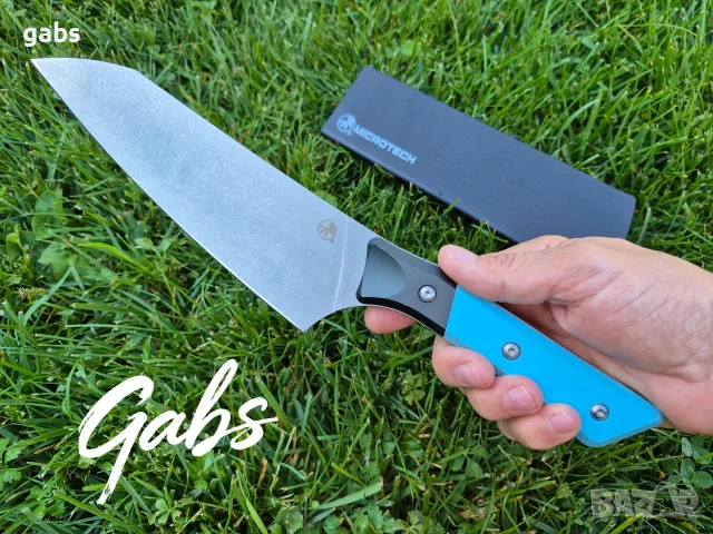 Нож с фиксирано острие Microtech Santoku 3100B/3200B ,Bohler M390 фултанг, снимка 13 - Ножове - 56209525