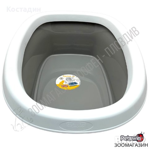 Пластмасова Котешка Тоалетна - 43см/31см/14см - Сива разцветка, снимка 3 - За котки - 40035761