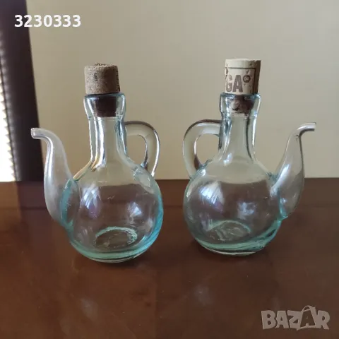 Стъклени шишенца за олио и оцет/прибори