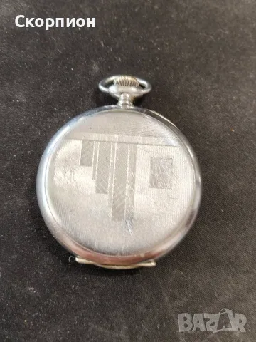 Швейцарски джобен часовник - Chronometre ARGENTAN CHROME, снимка 12 - Джобни - 51453087