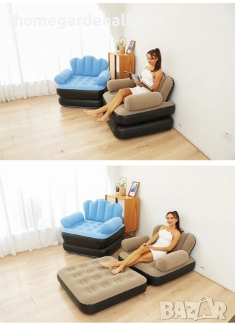 Надуваем фотьойл 5 в 1 SuperSofa – фотьойл, шезлонг, легло, диван, матрак, снимка 5 - Дивани и мека мебел - 54247750