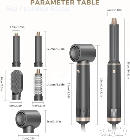 Нов Мултифункционален сешоар четка 5 в 1 за обем, къдрици и изправяне, снимка 2 - Сешоари - 52132598