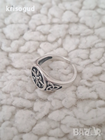 Сребърен пръстен S925 Компас с камъни и трикверта, универсален размер, снимка 7 - Пръстени - 53209858