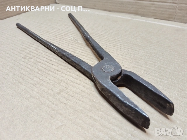 Стари Ковани Ковашки Клещи / ИМАТ ПУКНАТИНА! / НОМЕР 1765., снимка 3 - Антикварни и старинни предмети - 53991431