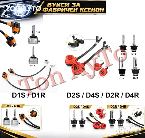 Букса За Фабричен Ксенон D1S D1R D2S D2R D4S D4R  Конектор Преходник Ксенонови Крушки към Баласт