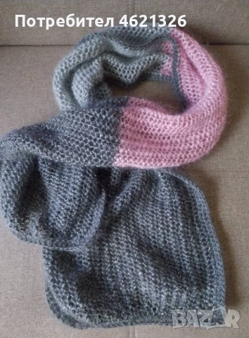 Шал, ажурен, ръчно плетиво, 3 цвята, мохер, пайети, мек и топъл, с подарък огледалце, снимка 15 - Шалове - 52481654