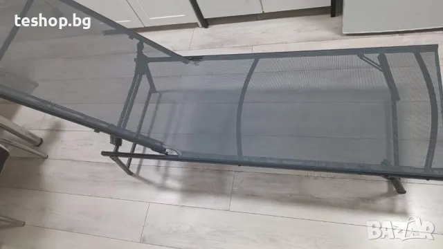 Шезлонг GREEN с регулируема височина до 120 кг 180x55x32/91 см сив