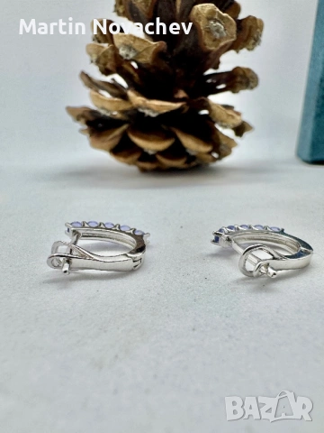 Сребърни обеци с Танзанит, снимка 10 - Обеци - 54118174