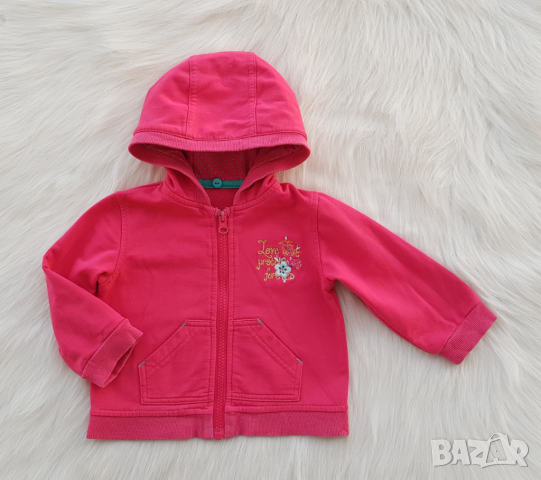  Детско дънково яке с подплата суичър 2в1 размер 9-12 месеца, снимка 3 - Бебешки якета и елеци - 44923103