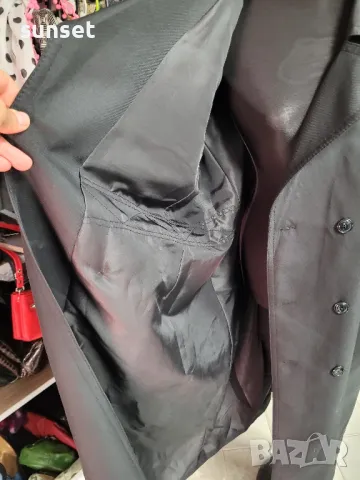 дълъг черен тренчкот, шлифер- XXL, снимка 5 - Якета - 47593648