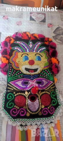 Кукерска маска гугла,  капашон,нова, Сурва, Кукерландия, маскарад, събори, изкуство,арт, снимка 2 - Декорация за дома - 43807312