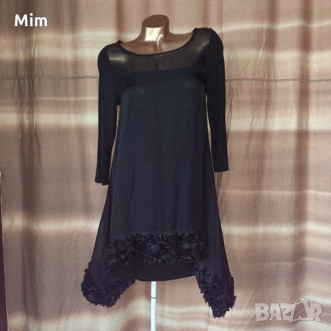 S/M Черна раздвижена рокля, снимка 1 - Рокли - 35496298