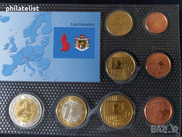 Пробен Евро Сет - Лихтенщайн 2004 , 8 монети , снимка 2 - Нумизматика и бонистика - 44265445