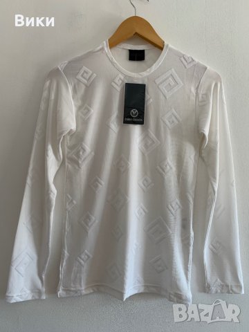 Мъжка Бяла тениска с дълъг ръкав, снимка 8 - Блузи - 29397576