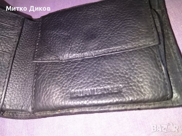Италиански портфейл 125х100мм естествена кожа с много прегради за карти-документи, снимка 6 - Портфейли, портмонета - 37908425