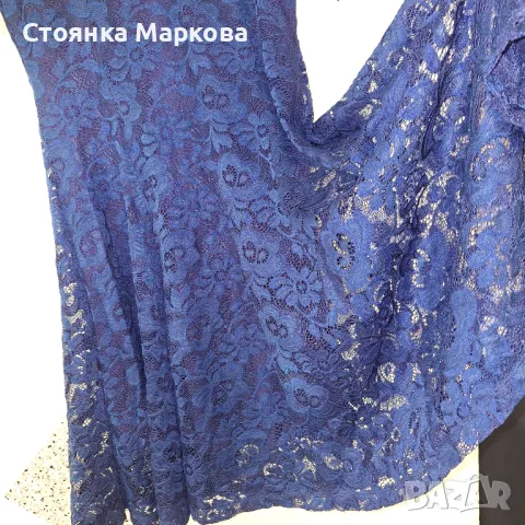 Синя рокля-дантела, снимка 4 - Рокли - 48845486
