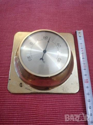 Стар месингов термометър. , снимка 2 - Антикварни и старинни предмети - 33962385