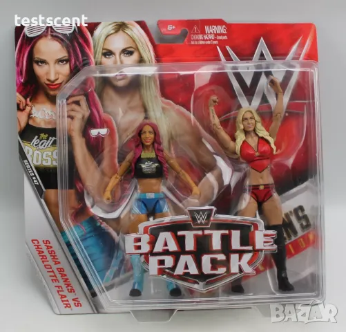 Комплект екшън фигури WWE Battle Pack Sasha Banks Charlotte Flair Саша Банкс и Шарлот Флеър mattel, снимка 4 - Фигурки - 49024281