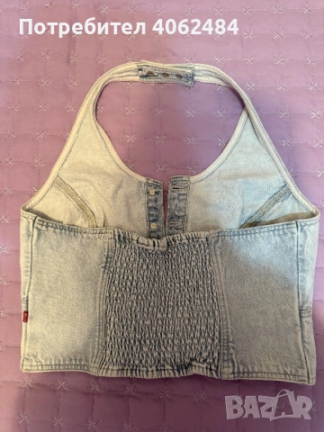 Дамски топ от деним, снимка 2 - Корсети, бюстиета, топове - 53950017